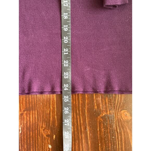 VTG 90s Y2K Ruffle Neck Tunic Sweater L Purple City Preppy Equestrian RL Vibes - Picture 12 of 13